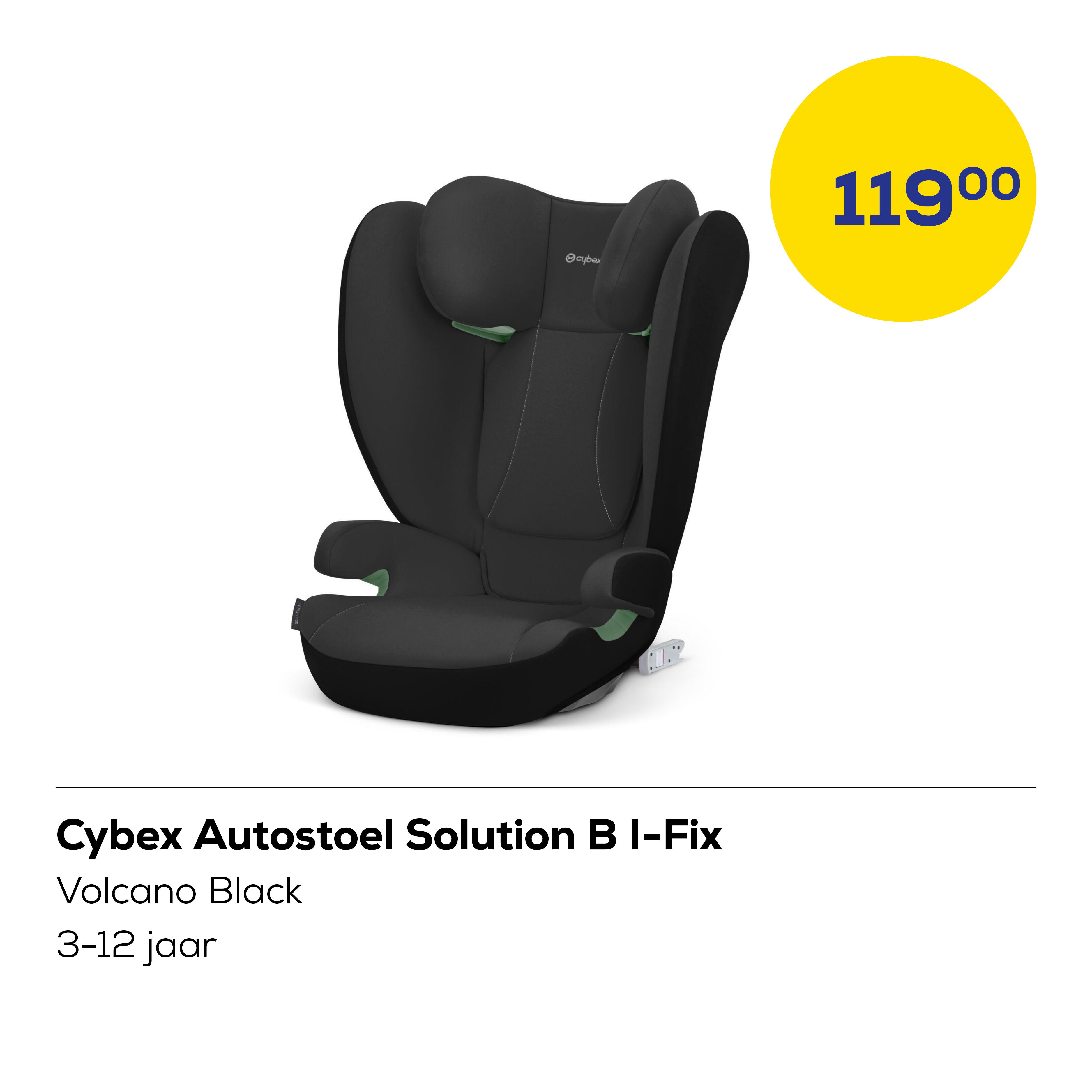 Cybex Autostoel Solution B I-Fix Volcano Black Groep - 3-12 jaar